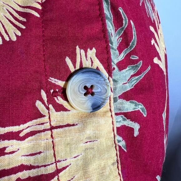 Free People Women's Malibu Hawaiian Romper M Maroon Combo Cotton Tropical - Picture 7 of 13